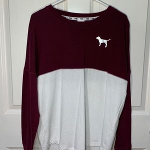 PINK Maroon Varsity Crewneck